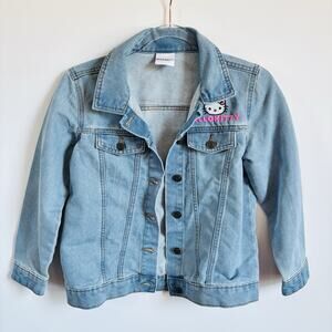 Sanrio Hello Kitty Jean Jacket Girl's Size Large 10 12 Keroppi Pompompurin